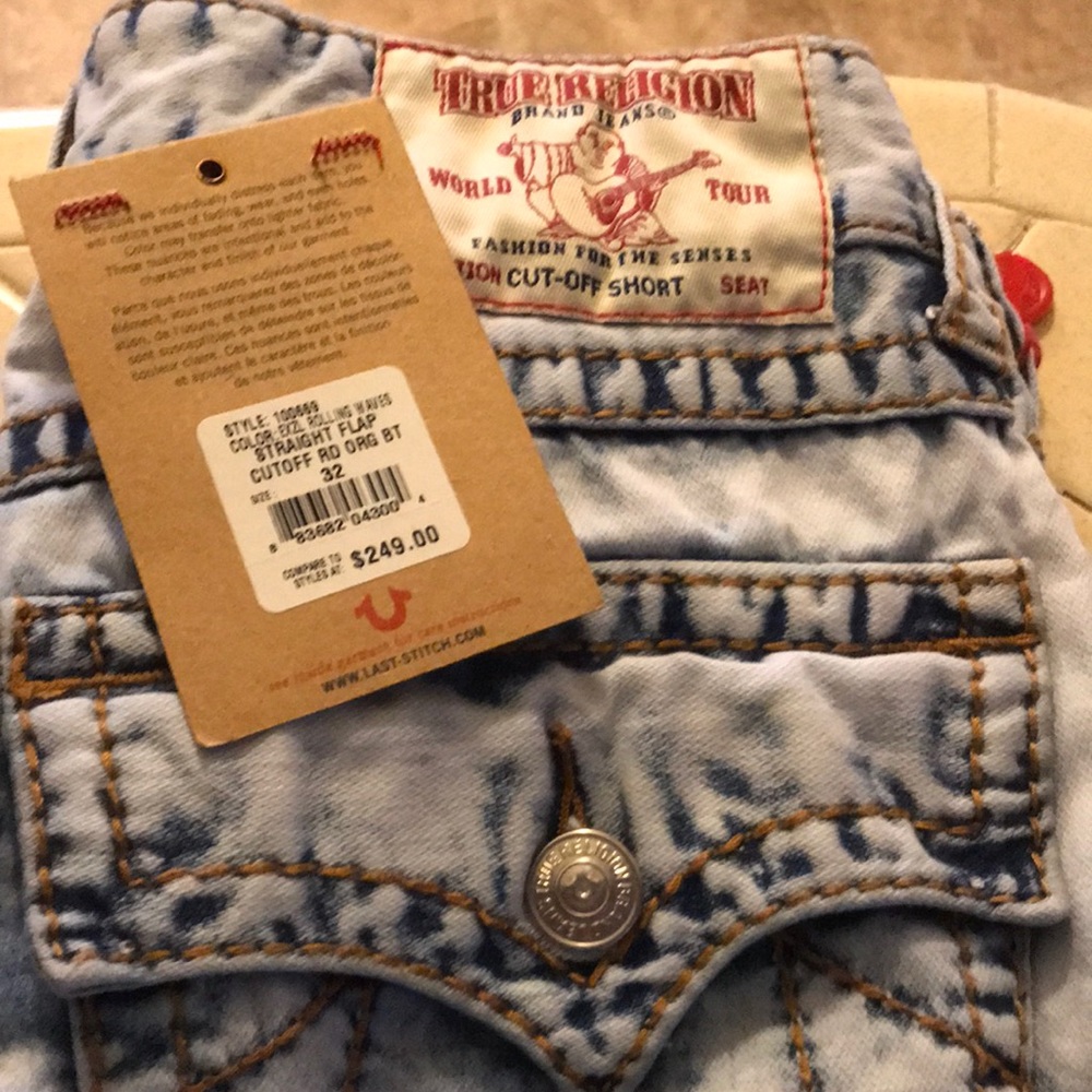 True Religion Straight Flap cutoff shorts